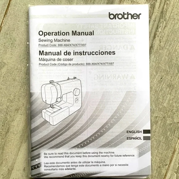 Brother | Other | Operation Manual For Sewing Machine Product Code